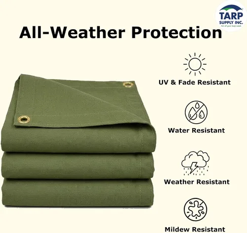 Vista 3 de TARP SUPPLY Inc. Lona de lona resistente de 5 x 7 pies, lona resistente al agua y transpirable, cubierta resistente a los rayos UV con ojales