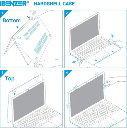 Vista 58 de IBENZER - Compatible con Funda para MacBook Pro de 13 Pulgadas 2015 2014 2013 Finales 2012 A1502 A1425, Carcasa Rígida con Cubierta para Teclado