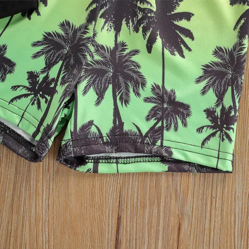 Vista 5 de Conjunto de pantalones cortos para niños pequeños, camiseta estampada junto al mar, 2 piezas, ropa de verano
