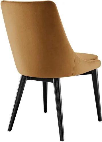 Vista 7 de Modway Viscount - Silla de comedor moderna de terciopelo de 19 pulgadas en negro/marrón coñac
