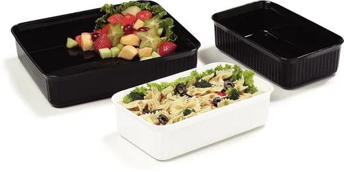 Vista 3 de Carlisle FoodService Products Black Deli Crock – 811203 Deli Tray for Refrigerator, Rectangular Food Storage for Cold Items, Commercial Buffet Use