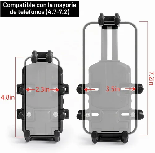 Vista 4 de Soporte de teléfono para bicicleta - [Amortiguador de vibración doble] [Abrazadera de manillar de aleación de aluminio] Soporte de teléfono