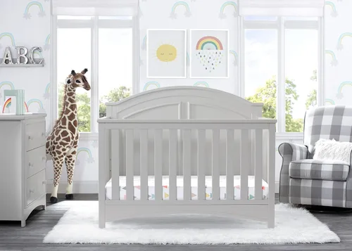 Vista 2 de Delta Children Perry, cuna convertible 6 en 1 - Certificada Greenguard Gold, color gris Moonstruck Gris (Moonstruck Grey)