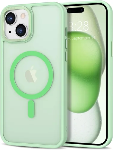 Vista 144 de Anuck - Funda magnética para iPhone 11 compatible con MagSafe, carcasa trasera mate translúcida dura, borde de TPU, delgada, resistente a impactos