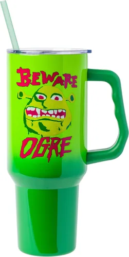 Vista 25 de Silver Buffalo Adventure Time With BMO - Vaso de acero inoxidable de doble pared con asa y pajilla, cabe en portavasos estándar, 40 onzas