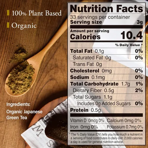 Vista 2 de YAMASAN KYOTO UJI Polvo de Hojicha orgánico, té verde tostado en polvo para hornear y café con leche, (100g) Fabricado en Japón, vendido por empresa