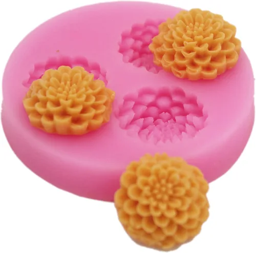 Vista 3 de mini flor Fondant molde silicona azúcar molde artesanía moldes bricolaje goma flores pastel decoración F154