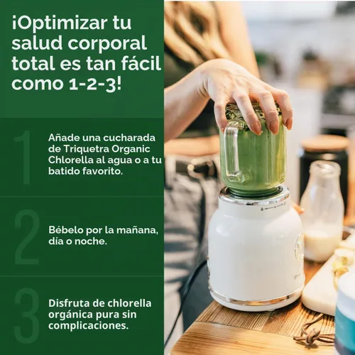 Vista 4 de Polvo orgánico de Chlorella - Cruda y cultivada al sol - Algas verdes densas en nutrientes con CGF (factor de crecimiento de Chlorella), apoya