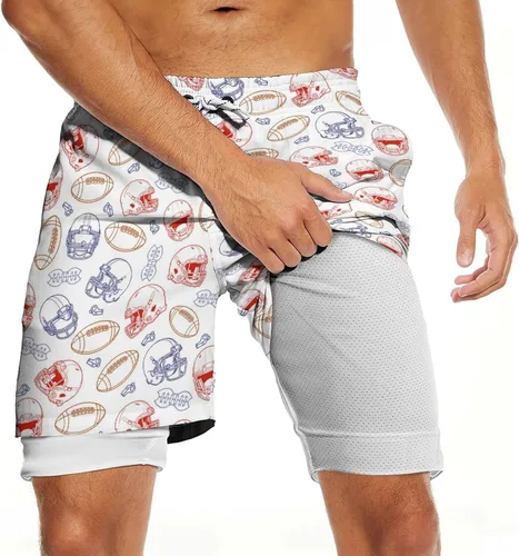 Vista 25 de CHILL·TEK Traje de baño para hombre con forro de compresión de secado rápido 2 en 1, traje de baño para playa