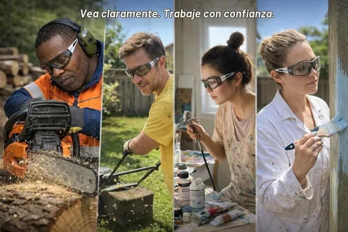 Vista 8 de Koziface S30 - Gafas de seguridad para hombres y mujeres, ajustables, elásticas, con correa y brazos, 2 formas de usar, elegantes ANSI Z87.1+