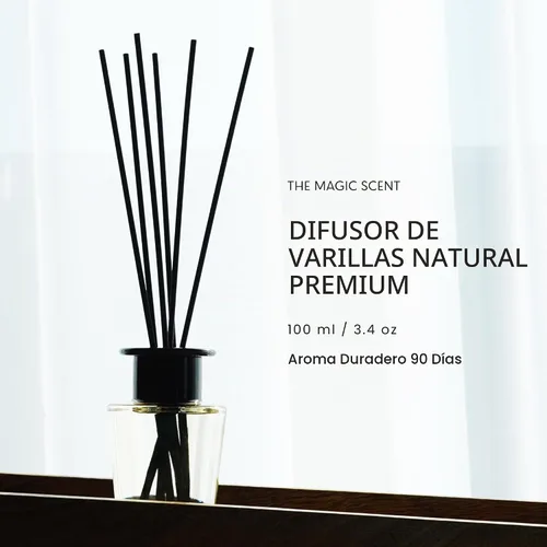 Vista 2 de The Magic Scent Mahogany & Teakwood Oil Reed Diffuser Set, 3.4 Fl Oz