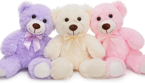 Vista 20 de MorisMos 10 Osos de Peluche a Granel para Baby Shower, Osos de Peluche Lindos de 14 Pulgadas Animales de Peluche de Felpa, Pequeños Osos de Peluche