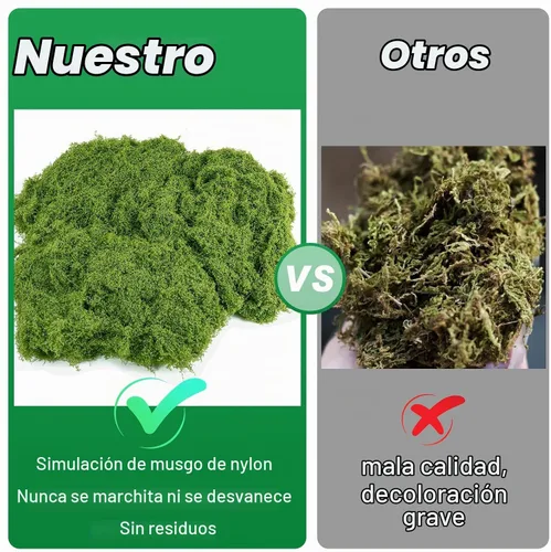 Vista 6 de Fake Green Moss for Plants Indoor, 5.3OZ Artificial Moss (Dark Green)