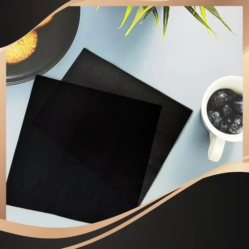 Vista 5 de Servilletas perfectas de 2 capas. 100ct servilletas de papel para cóctel. Dos capas., Negro, 100