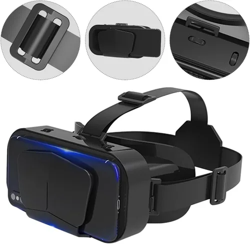 Vista 3 de Xiaokeis Auriculares de realidad virtual VR, gafas 3D, soporte de auriculares VR versión de 4.7-7 pulgadas, gafas de realidad virtual, auriculares