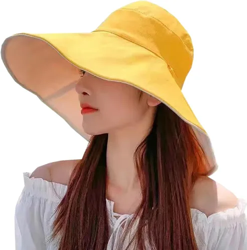 Vista 8 de Sombrero de ala ancha para mujer, de lino y algodón, reversible, ultra a la moda, sombrero de pescador de algodón para viajes, playa, al aire libre