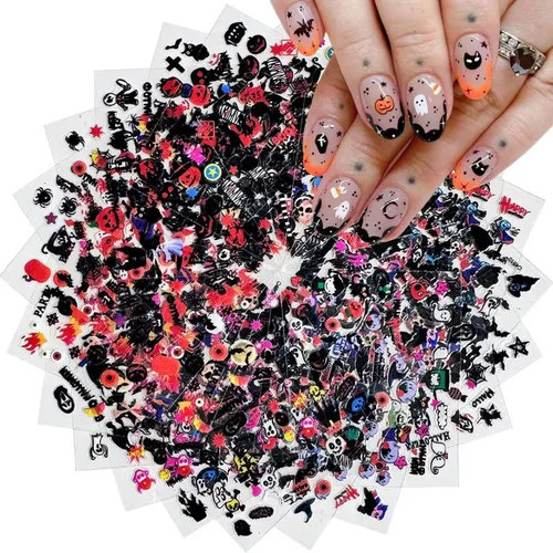 Vista 12 de 30 hojas de calcomanías de uñas del 4 de julio para arte de uñas, Día de la Independencia, calcomanías de arte en 3D, autoadhesivas, bandera