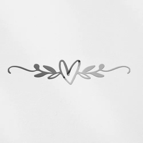 Vista 20 de Calcomanías de corazón florecer con hojas (plata metálica) (juego de 2) calcomanías de vinilo de lujo resistentes a la intemperie para laptop