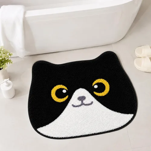 Vista 7 de Alfombra de baño – Alfombra de baño, alfombra de gato negro, tapete de baño de gato, tapete de baño antideslizante para baño, cocina, dormitorio