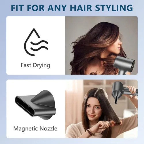 Vista 5 de Secador de Cabello, Secadores de Cabello Iónicos para Mujeres/Hombres, 110,000 RPM Pantalla HD Profesional Secador de Soplado de Alta Velocidad