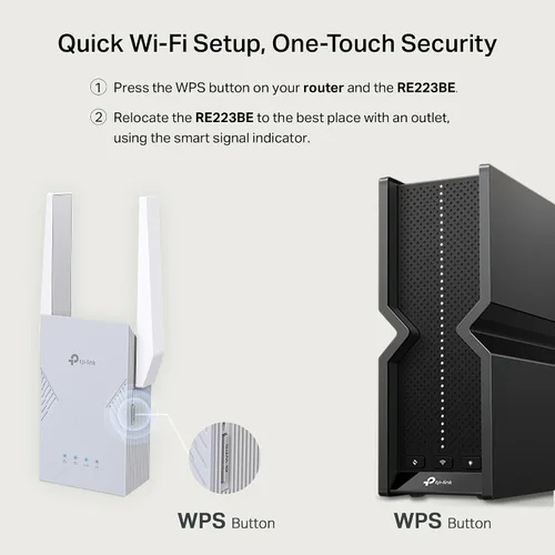 Vista 4 de TP-Link BE3200 Wi-Fi 7 Extensor de alcance RE223BE con puerto Ethernet Repetidor inalámbrico de doble banda de 3.2 Gbps Amplificador de señal