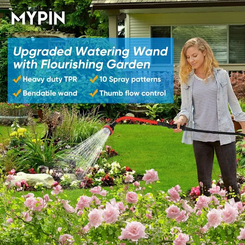 Vista 7 de Varita de riego flexible 2 en 1 resistente para la limpieza del jardín/del coche Use with 10 Spray Patterns, 29In Long Hose Nozzle Sprayer, Fits