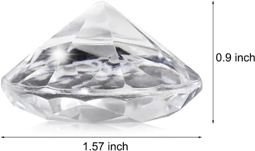 Vista 4 de 24 tarjeteros acrílicos con diamantes para bodas y eventos Acabado cristalino, diseño de base estable, material transparente, estructura ligera
