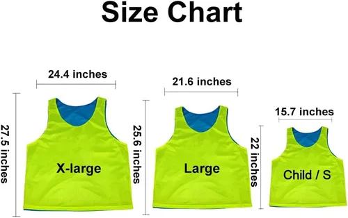 Vista 4 de TOPTIE Chalecos de entrenamiento reversibles de dos lados, chaleco deportivo de fútbol, Pinnies para equipo de fútbol para adultos y niños