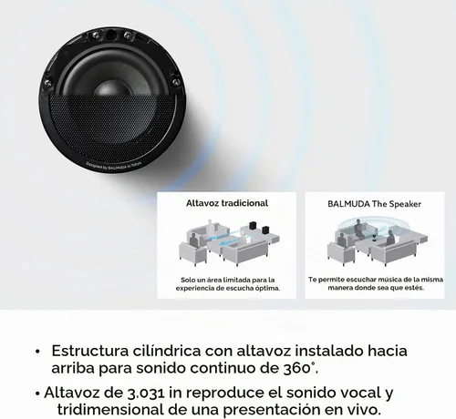 Vista 3 de BALMUDA El altavoz Altavoz Bluetooth portátil Sonido de cristal 3D y espectáculo de luz LED Recargable USB-C 3 modos de luz: vela