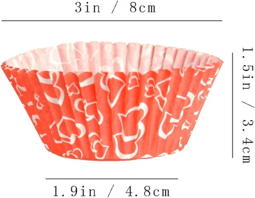 Vista 4 de BinaryABC Forros para cupcakes de corazón, decoración de pasteles para el día de la madre, suministros de fiesta, suministros de horneado de boda