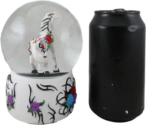 Vista 4 de Ebros Gift Trail of Painted Ponies Western Roses Vine Petals Tribal Rose Horse Glitter Water Globe 5.25" de alto Farmhouse Ranch Cabin Country Snow