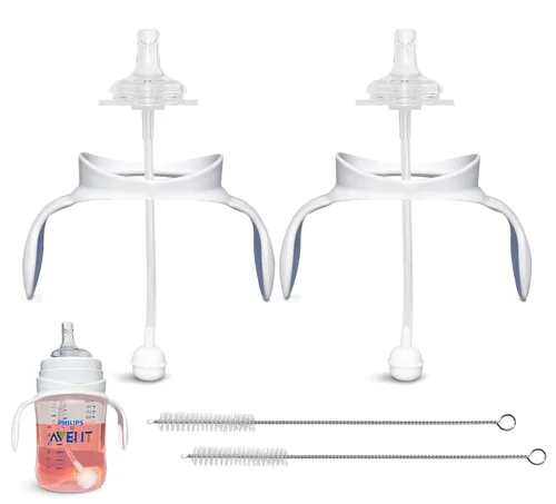 Vista 7 de Kit de conversión de vasos para biberones anticólicos Philips Avent, paquete de 2 Soft Food Grade Silicone Spout Nipples, Weighted Straw, Bottle