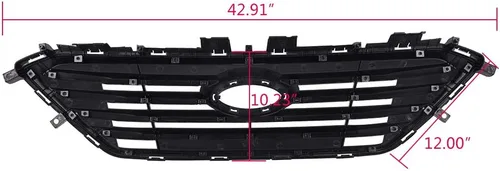 Vista 11 de CHEDA Parrilla delantera, compatible con Hyundai Sonata 2015 2016, montaje de rejilla superior con moldura cromada Hyundai Sonata, Asamblea