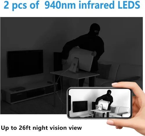 Vista 6 de Cámara espía inalámbrica más pequeña, detector de cámara oculta HD1080P, mini cámara inalámbrica, cámara de monitor de bebé