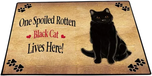 Vista 22 de Doggie of the Day Black Cats Floor Mat - 4th of July Independence Day - Best Dog Doormat - Protector Decor - Unique Portrait Art - Premium Quality