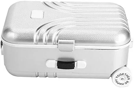 Vista 9 de Asixxsix Maleta de viaje de mini muñecas - Caja de equipaje con ruedas para muñecas (plateada)