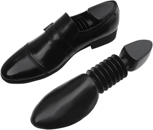 Vista 5 de Juego de 2 camillas de zapatos para niños, árbol de zapatos ajustable de poliéster con bobina, ensanchador de zapatos para zapatos de cuero diario