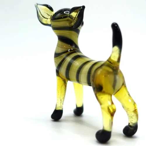 Vista 4 de Chihuahua - Figuras pequeñas en miniatura de vidrio soplado a mano, animales coleccionables, regalo para amantes de los perros, decoración del hogar