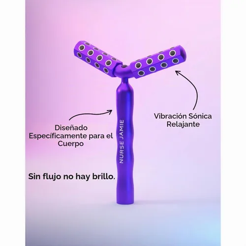 Vista 4 de Nurse Jamie Uplift Body Dual-Head Massaging Tool – Y-Shape Roller with 48 Stones & Vibration for Toning Face & Body
