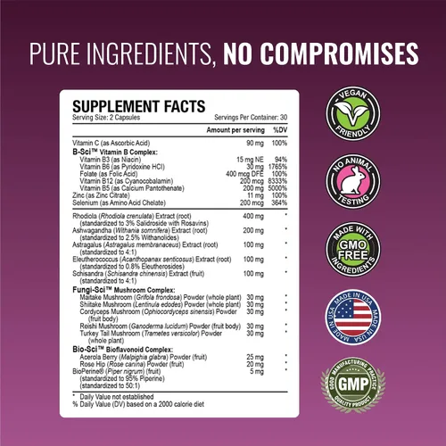 Vista 4 de Approved Science Adrenasyl - Soporte de glándula suprarrenal - 60 unidades - Paquete de 1
