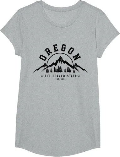 Vista 49 de Oregon The Beaver State Est. 1859 Vintage Mountains - Camiseta de regalo, gris, S