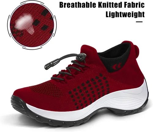 Vista 2 de STUNAHOME Zapatillas Ortopédicas Transpirables para Mujer Zapatos para Caminar Sin Cordones Zapatillas de Entrenamiento Cómodas Casuales para Mujer