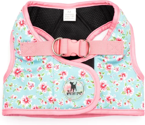 Vista 4 de THE WORTHY DOG Easy Step-in Mesh Harness for Small Dogs, Red Be Mine - Rojo
