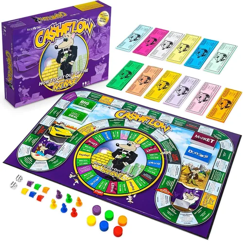 Vista 10 de Rich Dad Cashflow Juego de mesa How to Get Out of The Rat Race, versión para adultos y niños, divertidos y educativos juegos de aprendizaje