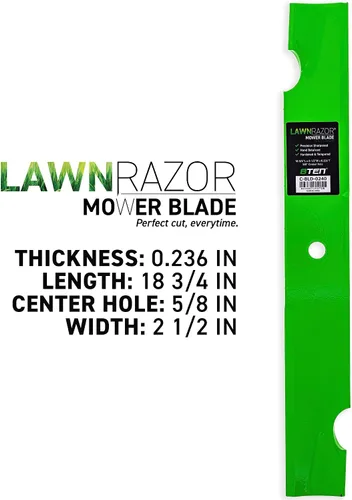 Vista 2 de 8TEN LawnRazor - Juego de cuchillas para Bad Boy MZ Magnum Outlaw ZT CZT de 54 pulgadas 038-0001-00 038-0005-00 (elevación alta con muescas) paquete