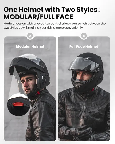 Vista 4 de ILM - Casco de motocicleta modular con visera solar abatible, Bluetooth integrado, intercomunicador, Mp3 Modelo 953/953 PRO