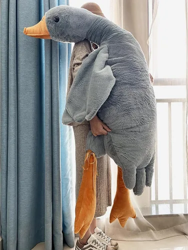 Vista 11 de Tanha Peluche de ganso, suave felpa de ganso, lindo ganso de peluche, animal de peluche de pato, 20 pulgadas, marrón