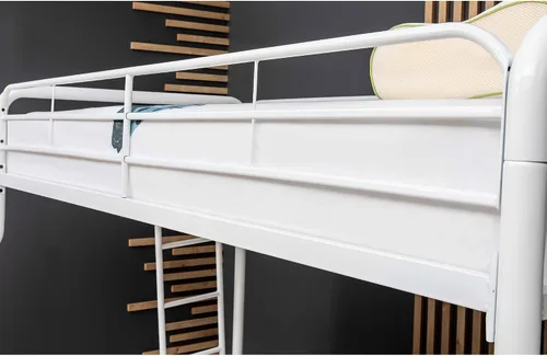Vista 8 de Better Home Products Litera de metal individual sobre cama matrimonial en color blanco