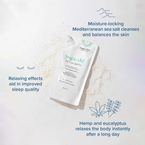 Vista 2 de Cuccio Somatology Yogahhh! Detox Bath - Remoja corporal relajante después del entrenamiento, regenera los músculos cansados y doloridos, fórmula