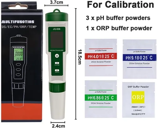 Vista 8 de Medidor de pH para agua,10 en 1 Digital Ph Tester Pen luz trasera, ATC ± 0.01 Resolución Alta precisión